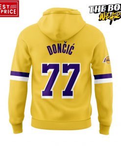 Los Angeles Lakers Show Luka Doncic Yellow Hoodie