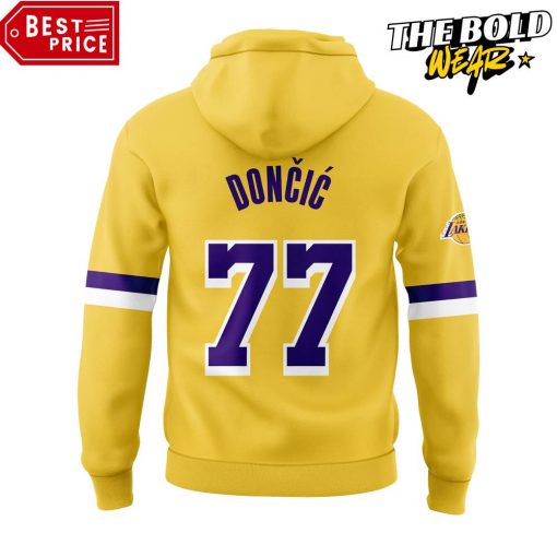 Los Angeles Lakers Show Luka Doncic Yellow Hoodie