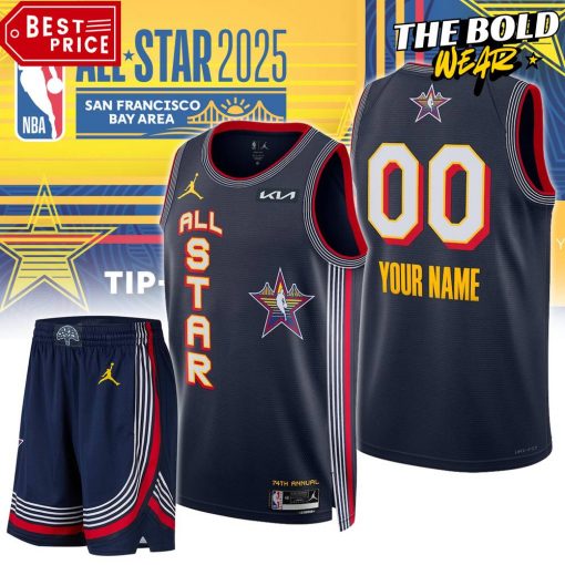 NBA All-Star 2025 Personalized Navy Jersey Shorts