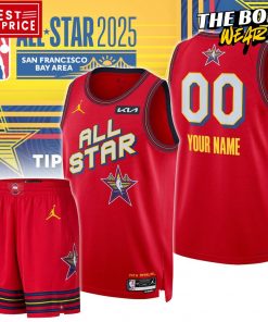 NBA All-Star 2025 Personalized Red Jersey Shorts