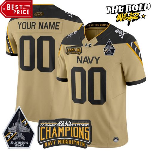 Navy Midshipmen 2024 Commander-In-Chiefs Champions Football Jersey