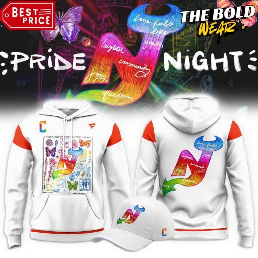 New Jersey Devils Pride Night White Hoodie