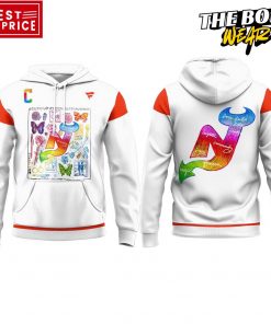 New Jersey Devils Pride Night White Hoodie