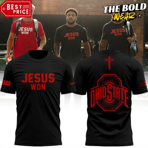 Ohio State Buckeyes Jesus Won Black Tee