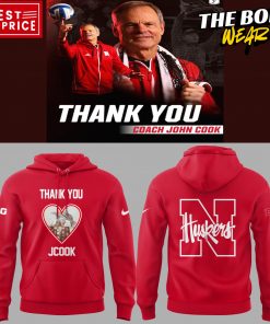 Nebraska Cornhuskers Volleyball 2025 Thank You Coach John Cook Red Hoodie