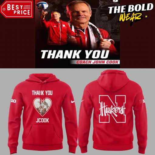 Nebraska Cornhuskers Volleyball 2025 Thank You Coach John Cook Red Hoodie