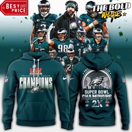 Philadelphia Eagles 2x Super Bowl LIX Champions Limited Edition Hoodie