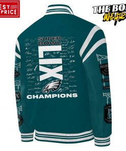 Philadelphia Eagles Super Bowl LIX Champions All Player Signatures Bomber Jacket 3