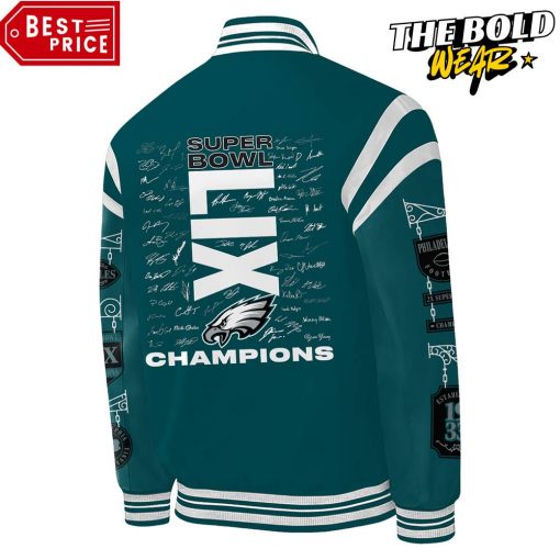 Philadelphia Eagles Super Bowl LIX Champions All Player Signatures Bomber Jacket