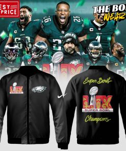 Philadelphia Eagles Super Bowl LIX Champions Black Bomber Jacket