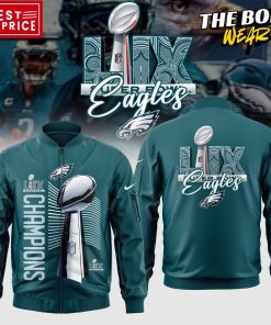 Philadelphia Eagles Super Bowl LIX Champions Midnight Green Bomber Jacket