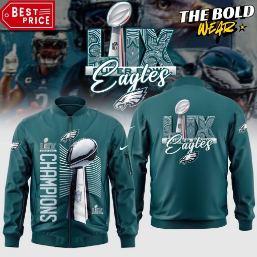 Philadelphia Eagles Super Bowl LIX Champions Midnight Green Bomber Jacket