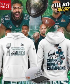 Philadelphia Eagles Super Bowl LIX Champions White Hoodie