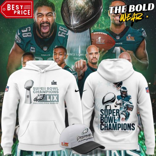 Philadelphia Eagles Super Bowl LIX Champions White Hoodie