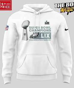 Philadelphia Eagles Super Bowl LIX Champions White Hoodie