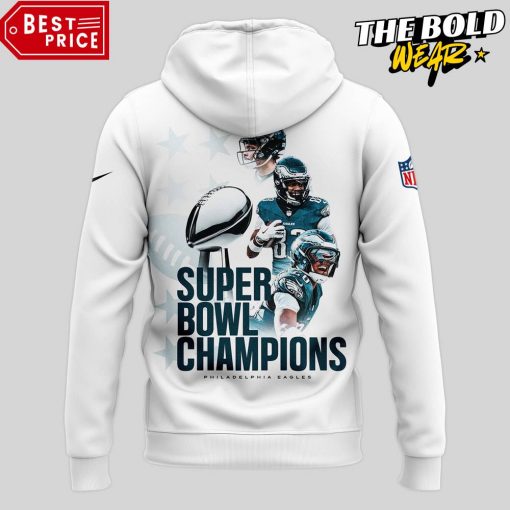 Philadelphia Eagles Super Bowl LIX Champions White Hoodie