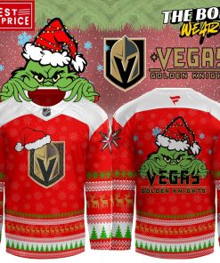 Vegas Golden Knights x Grinch Christmas Hockey Jersey